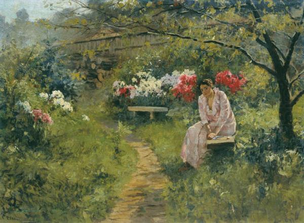 Sergey Ivanovich Svetoslavsky In the Garden china oil painting image